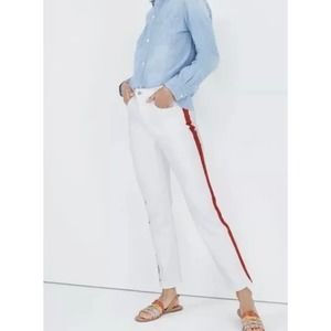 Madewell Stovepipe Jeans in Tile White: Tuxedo Stripe Edition Size 27p #1391